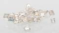 Talrige uindfattede navette- samt princess cut  diamanter på ialt ca. 3.81 ct.