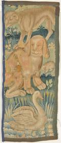 Gobelin Tapestry Fragment. 1700-tallet. 97x40 cm.