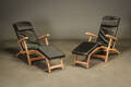 Dækchairs med hynder, teak 2