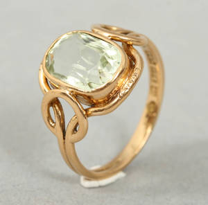 Ring med beryll, 18k , år 1918