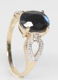 Safir- og diamantring
