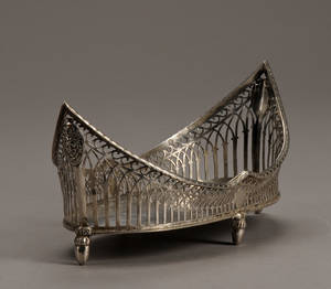 Fransk sølvskål med gennembrudt kant. 18001900 - tallet.