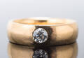 Solitairering, med brillant på ca. 0.30 ct. 18 kt. guld
