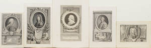 15 miniaturekobberstik af franske forfattere m.m. 1700-tallet