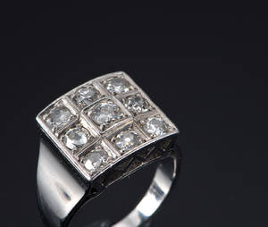 Herrering med diamanter - ca. 1.40 ct.