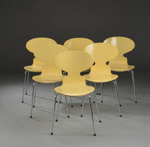 Arne Jacobsen, seks Myren, spisestole 6