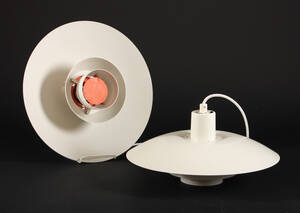 Poul Henningsen, par PH4 pendler, hvidlakerede 2