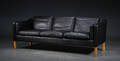Tre pers. sofa m. sort læder