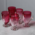 BÅLGLAS, 3 st, Mary Gregory-stil, 1800-talets slut