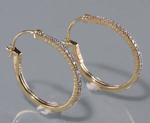 Par diamant øreringe ca. 0.24 ct. 2