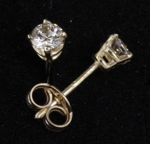 Diamant ørestikker, ca. 0.48 ct