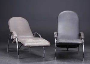 Par art deco form hvilestole. 2