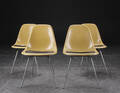 Charles Eames. Sæt på fire skalstole, model DSX 4 