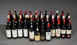 Samling af primært Bordeaux rødvine 64.