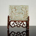 An Openwork Pale Green Jade Plaque