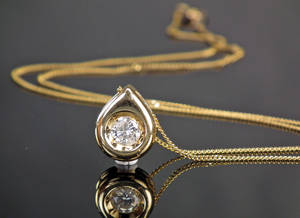 Solitär Brillantanhänger - ca. 0.34 ct.
