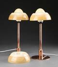 Par bordlamper med spejlæg-skærme 2 