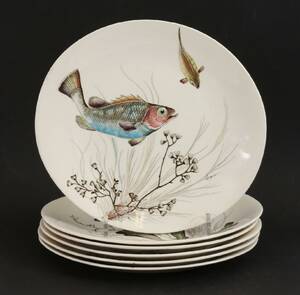 Mattallrikar 6st, Fish, Johnson Bros, England