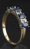 Safir- og diamantring