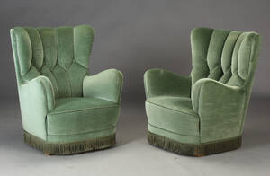 Dansk møbelproducent. Par lænestole, 194050erne 2