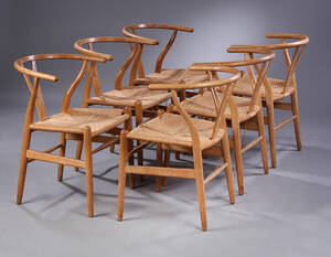  Hans J. Wegner. Seks Y-stole model CH24 6 