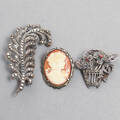 BROSCHER, 3st, silver