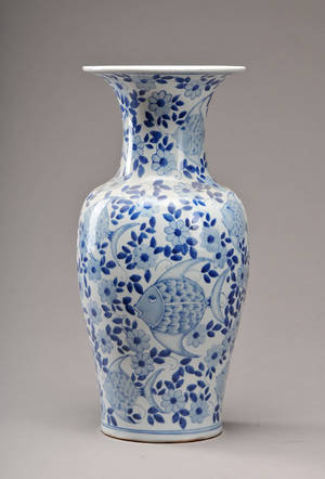 Stor kinesisk vase af porcelæn