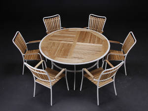 Havemøbler. Rundt havebord med 6 stole 7