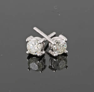 14K diamond earrings approx. 0.50ct 2