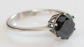 Solitaire ring med sort diamant, ca. 2,35 ct., 14 kt. rhodineret guld.