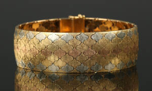 Armbånd af 18 kt guld, 69,7 gr.