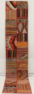 Gallerimatta, kelim patchwork, handsydd