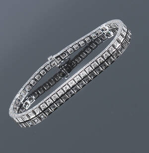 Brillant tennisarmbånd af 18 kt. hvidguld, i alt 1.90 ct. G-HVS-SI  Denne vare er sat til omsalg under nyt varenummer 4922922