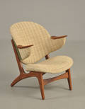 Dansk møbelproducent Lænestol af teak  uld, 1950erne