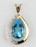 Vedhæng med topaz og diamanter