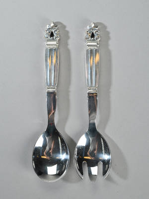 Georg Jensen. Kongemønster. Salatsæt