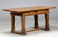 Bord af egetræ, barokform 1800-tallet