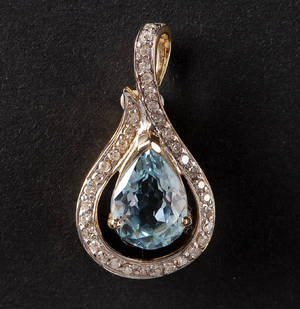 Topas- og diamantvedhæng