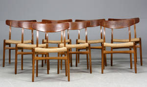 Hans J. Wegner. Sæt på otte stole, model CH-23 8