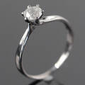 Solitaire ring af 14 kt. rhodineret guld med brillant 0.50 ct.