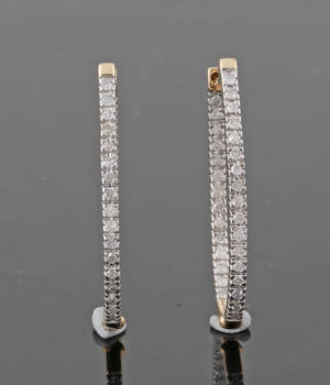9K Diamond Earrings approx. 0.42ct 2