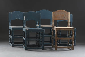 5 st allmogestolar 1800-tal 5