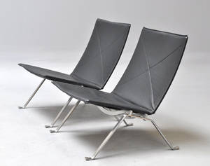 Poul Kjærholm 1929 - 1980. Par PK 22 hvilestole 2