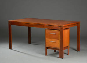 Henning Jensen  Torben Valeur. Skrivebord af mahogni samt skuffemodul 2
