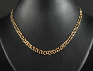Bismarck halskæde i forløb, 14 kt. guld. Vægt 25.4 gram