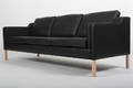 Stouby. 3,5 pers. Sofa, model Eva, sort læder
