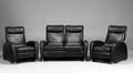 Cellini sofa samt lænestole i sort skind 3