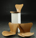 Arne Jacobsen. 5 skaller af eg til stol model 3107 5