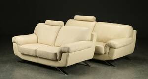 Tre-pers. samt to-pers. sofa, læder 2