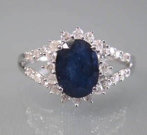 Safir- og diamantring